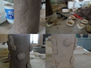 The various steps to creating my first pottery piece!